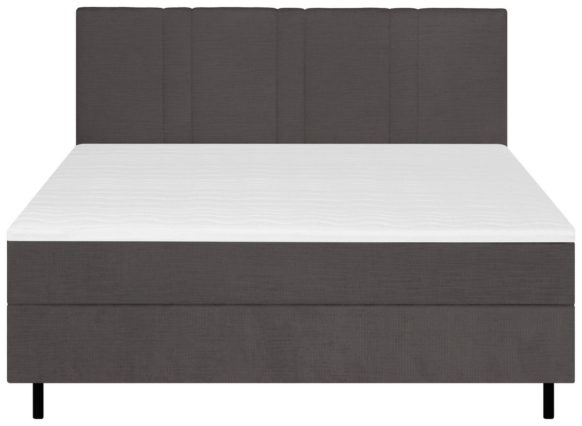 BOXSPRINGBETT 140/200 cm  in Anthrazit  - Anthrazit/Schwarz, Design, Textil/Metall (140/200cm) - Welnova