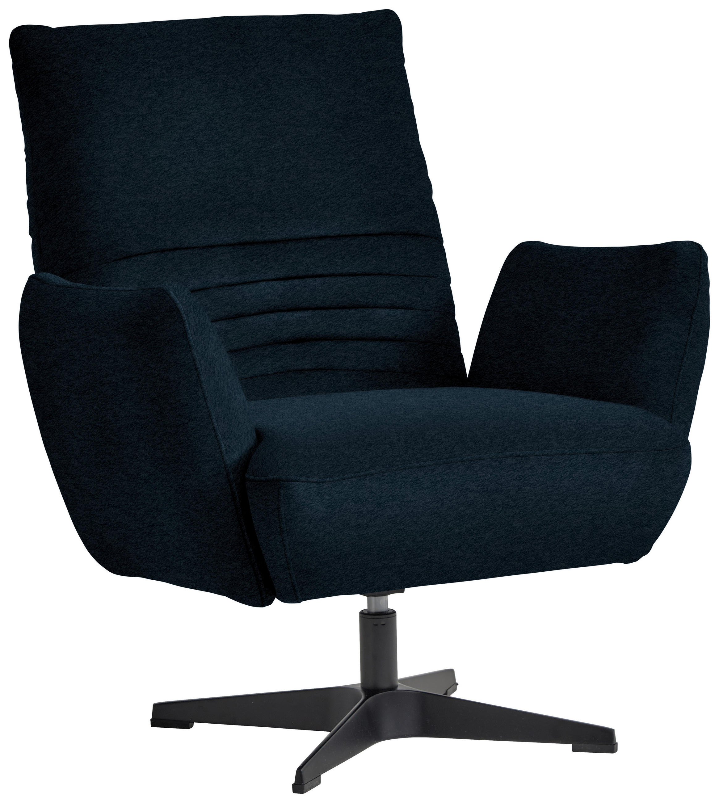 SESSEL in Teddystoff Dunkelblau  - Schwarz/Dunkelblau, Design, Textil/Metall (60/94/86cm) - Dieter Knoll