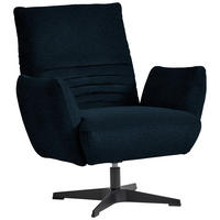 SESSEL in Teddystoff Dunkelblau  - Schwarz/Dunkelblau, Design, Textil/Metall (60/94/86cm) - Dieter Knoll