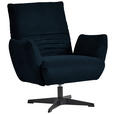 SESSEL in Teddystoff Dunkelblau  - Schwarz/Dunkelblau, Design, Textil/Metall (60/94/86cm) - Dieter Knoll