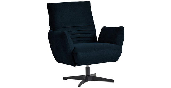 SESSEL in Teddystoff Dunkelblau  - Schwarz/Dunkelblau, Design, Textil/Metall (60/94/86cm) - Dieter Knoll