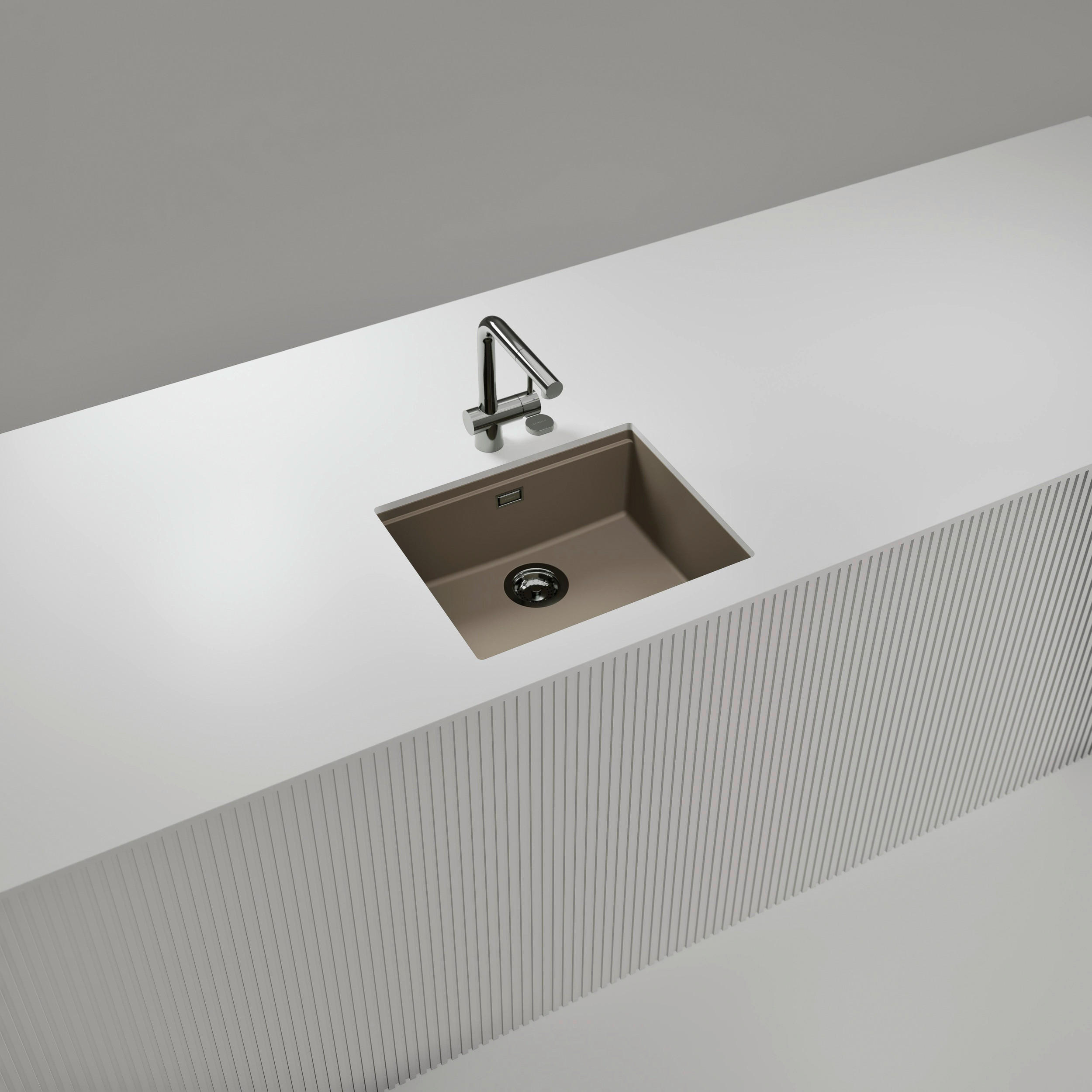 SPÜLE KIRN100LUTWI  - Beige, Basics, Stein (55,6/28,9/45,6cm) - Schock