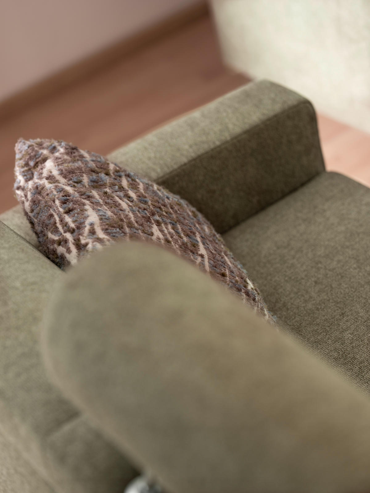 3-SITZER-SOFA in Flachgewebe Grün  - Chromfarben/Grün, Design, Textil/Metall (195/83/85cm) - Xora