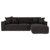 ECKSOFA Dunkelbraun Lederlook  - Chromfarben/Dunkelbraun, KONVENTIONELL, Kunststoff/Textil (293/195cm) - Carryhome