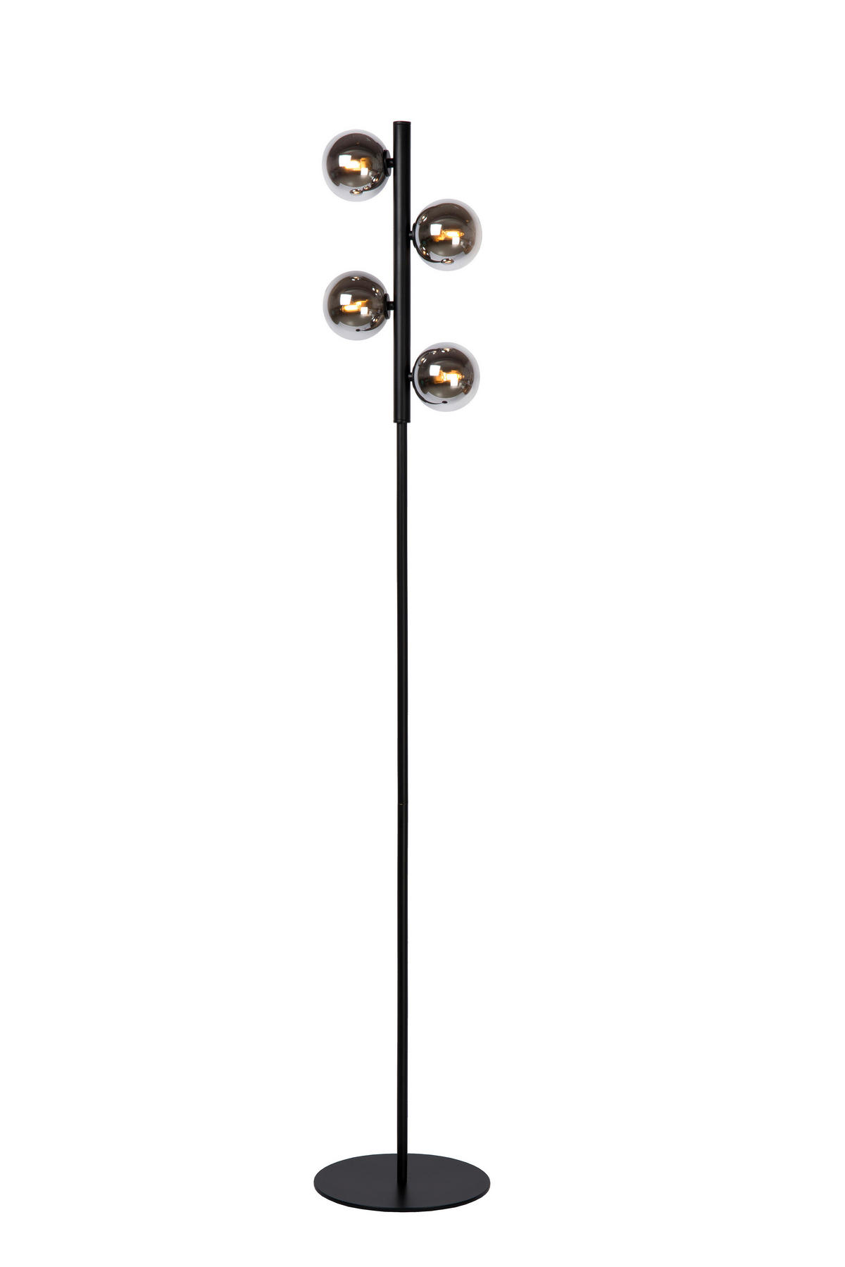 STEHLEUCHTE 26/25/154 cm    - Hellgrau/Schwarz, Design, Glas/Metall (26/25/154cm) - Lucide