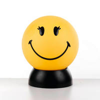 KINDERTISCHLEUCHTE 2001 SMILEY  - Hellgelb/Schwarz, Basics, Kunststoff (15/15/20cm)