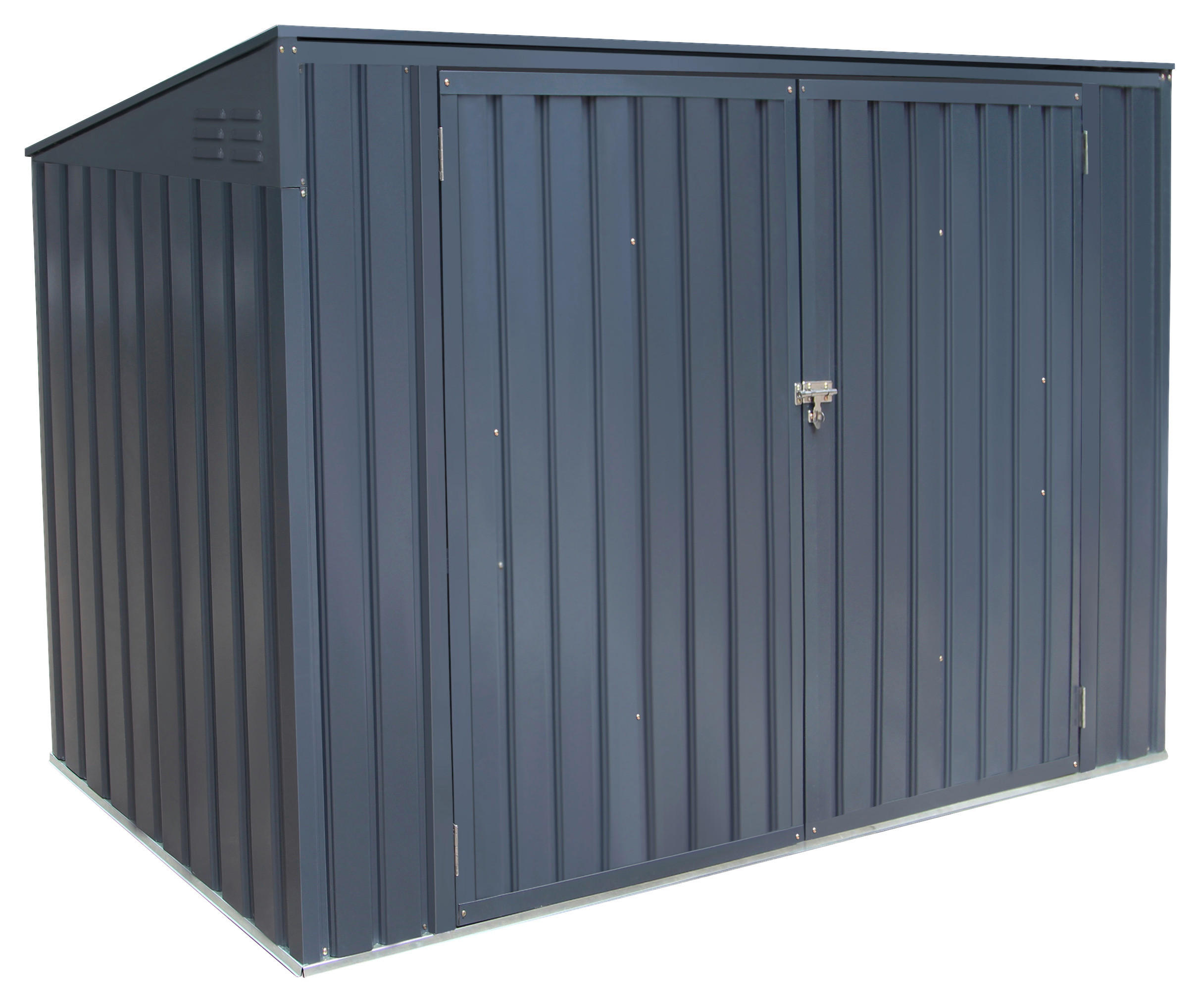 BOX NA SMETNÉ NÁDOBY   - tmavosivá, Basics, kov (235/131/100cm)