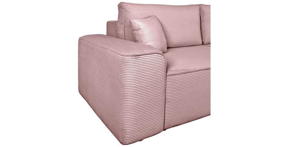 SCHLAFSOFA  mit Rücken echt, Armteil links, Armteil rechts Cord Altrosa  - Schwarz/Altrosa, Design, Kunststoff/Textil (261/95/108cm) - Xora