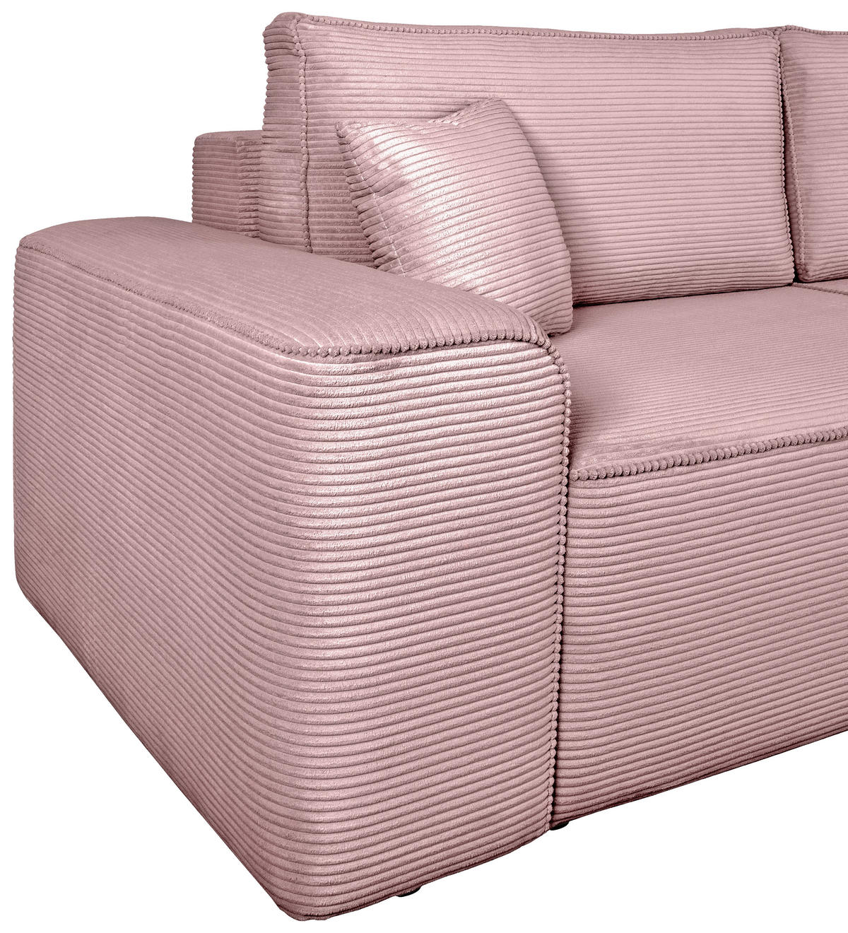 SCHLAFSOFA  mit Rücken echt, Armteil links, Armteil rechts Cord Altrosa  - Schwarz/Altrosa, Design, Kunststoff/Textil (261/95/108cm) - Xora