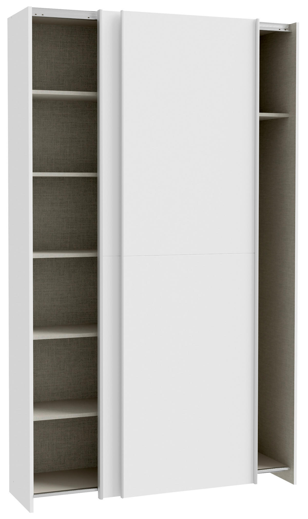 VEČNAMENSKA OMARA, bela - siva/bela, Basics, kovina/umetna masa (120,1/210/39,1cm) - Carryhome