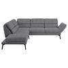 ECKSOFA Flachgewebe Grau  - Schwarz/Grau, Design, Textil/Metall (212-253/256-363cm) - Dieter Knoll