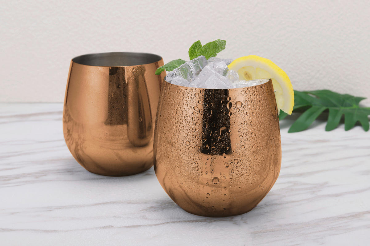 Pahar Pentru Vin 500 ml  - arămiu, Basics, metal (7,5/7,5/9,6cm) - Echtwerk