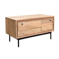 SCHUHSCHRANK Mangoholz massiv Naturfarben, Schwarz  - Schwarz/Naturfarben, Design, Holz/Metall (85/45/40cm) - MID.YOU