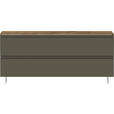 GARDEROBENBANK 110/49/33 cm  - Taupe/Eichefarben, Design, Holzwerkstoff/Metall (110/49/33cm) - Moderano