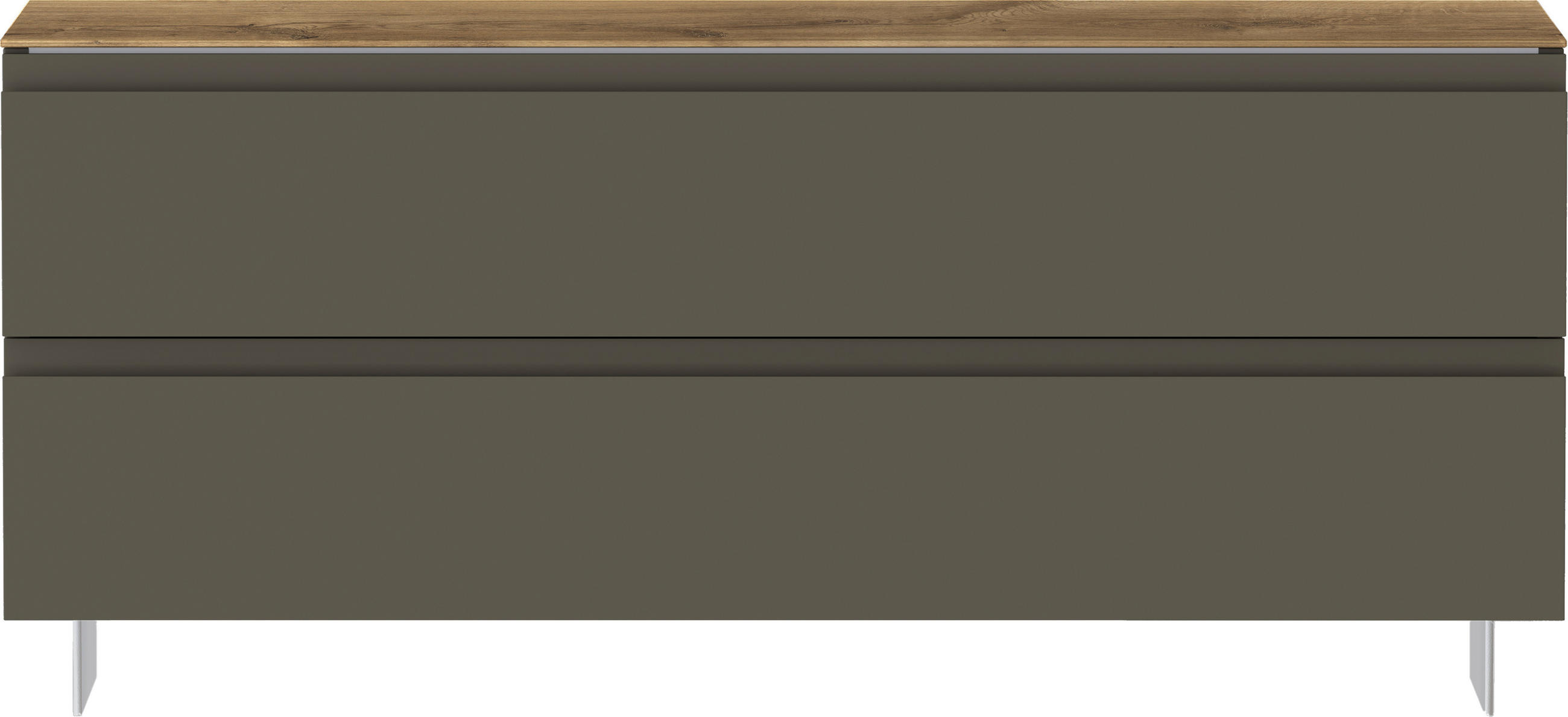 GARDEROBENBANK  in 110/49/33 cm  - Taupe/Eichefarben, Design, Metall (110/49/33cm) - Moderano