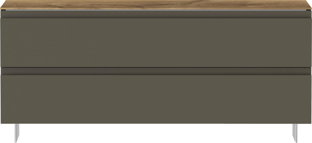 GARDEROBENBANK  in 110/49/33 cm  - Taupe/Eichefarben, Design, Metall (110/49/33cm) - Moderano