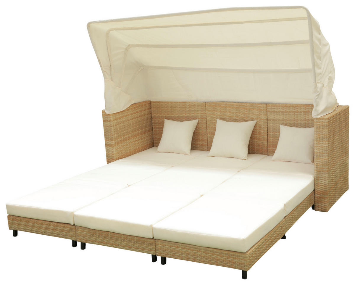 LOUNGEGARNITUR   200/159/75 cm Eisen  - Beige/Creme, MODERN, Kunststoff/Textil (200/159/75cm) - Ambia Garden