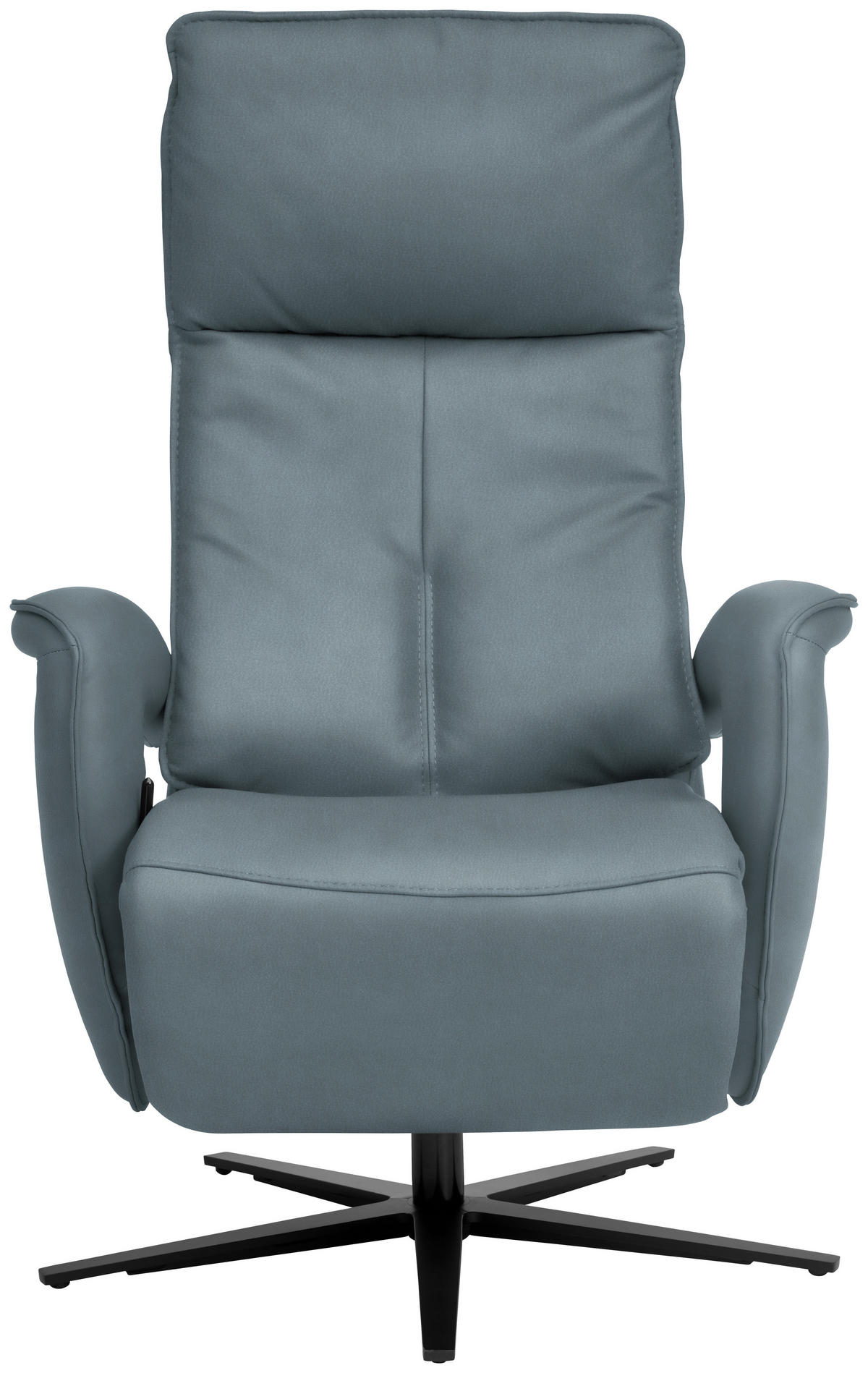 RELAXSESSEL in Leder Blaugrau  - Blaugrau/Schwarz, Design, Leder/Metall (77/119/87cm) - Valdera