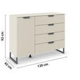 KOMMODE  in 120/92/42 cm  - Champagner/Dunkelgrau, Design, Holzwerkstoff/Metall (120/92/42cm) - Carryhome