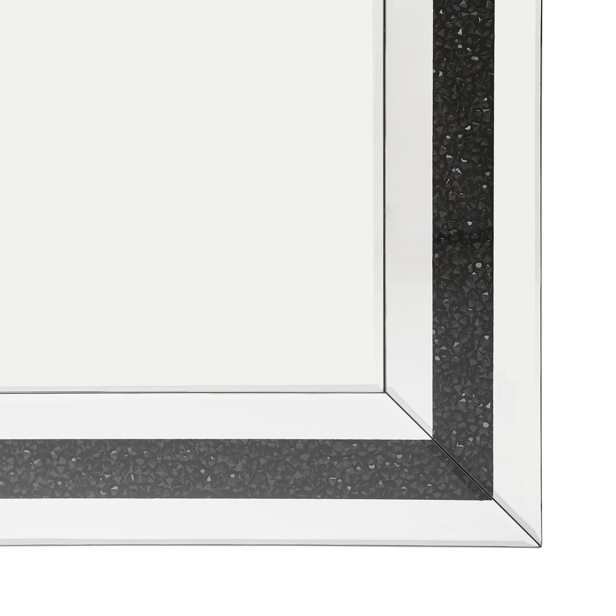 STENSKO OGLEDALO, 160/60/2,3 cm steklo, leseni material  - srebrne barve/črna, Trendi, steklo/leseni material (160/60/2,3cm) - Xora