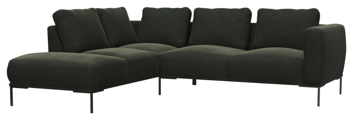Freisteller von Livetastic ECKSOFA Waldgrün Webstoff, Flachgewebe.