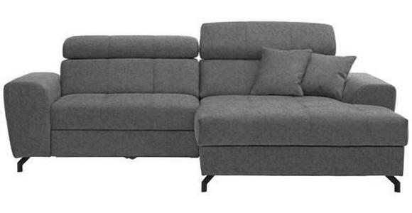 ECKSOFA in Velours Grau 267/181 cm - Schwarz/Grau, Design, Textil/Metall (267/181cm) - Carryhome