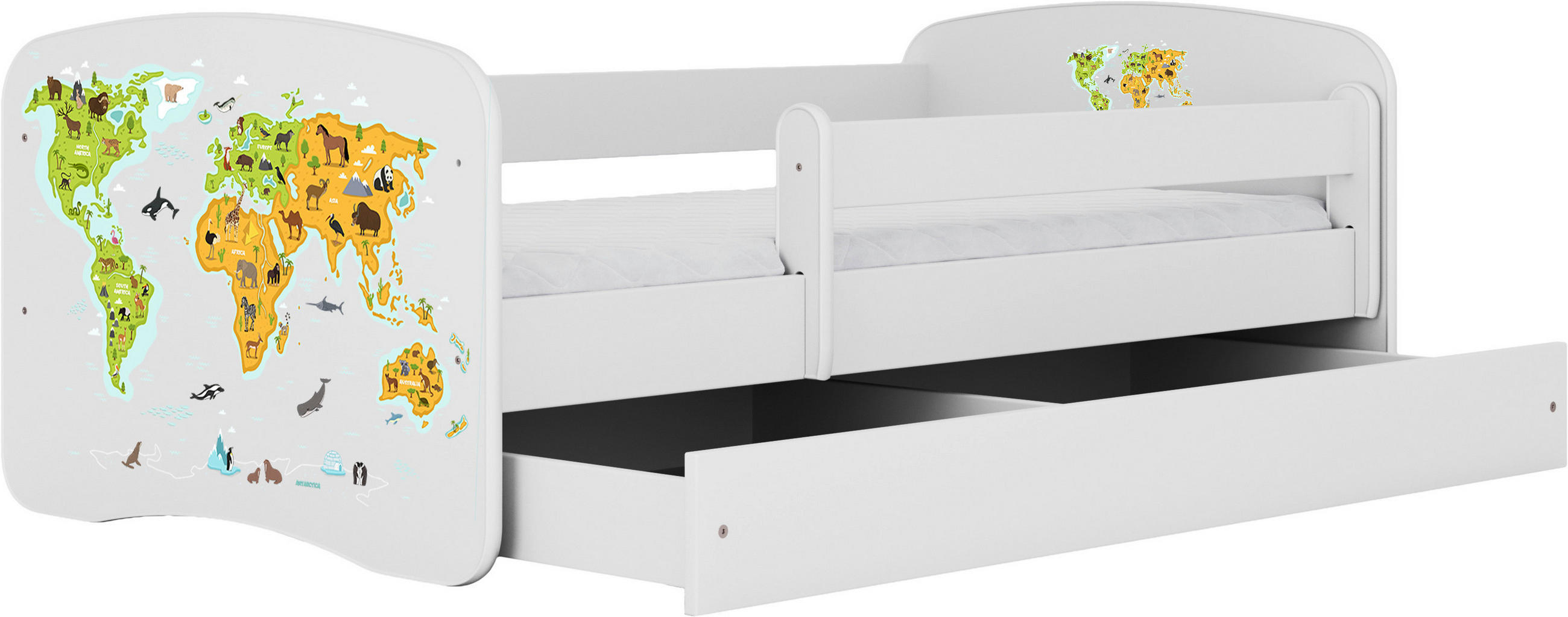 KINDER-/JUNIORBETT - Birkefarben/Weiß, MODERN, Holz/Holzwerkstoff (80/160cm) - MID.YOU