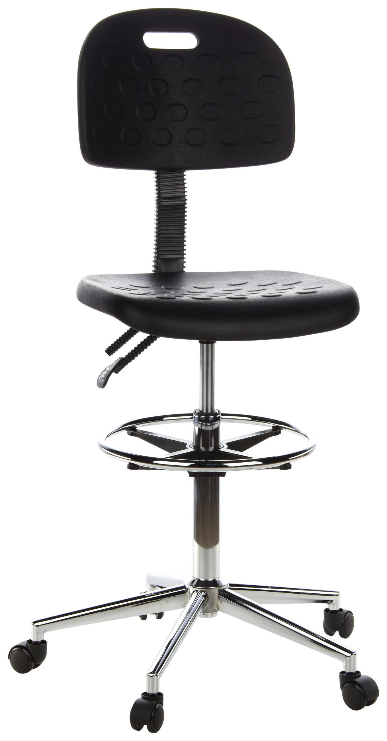 BÜROHOCKER Schwarz, Chromfarben  - Chromfarben/Schwarz, MODERN, Kunststoff/Metall (45/132/41cm) - MID.YOU