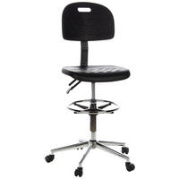 BÜROHOCKER Schwarz, Chromfarben  - Chromfarben/Schwarz, MODERN, Kunststoff/Metall (45/132/41cm) - MID.YOU