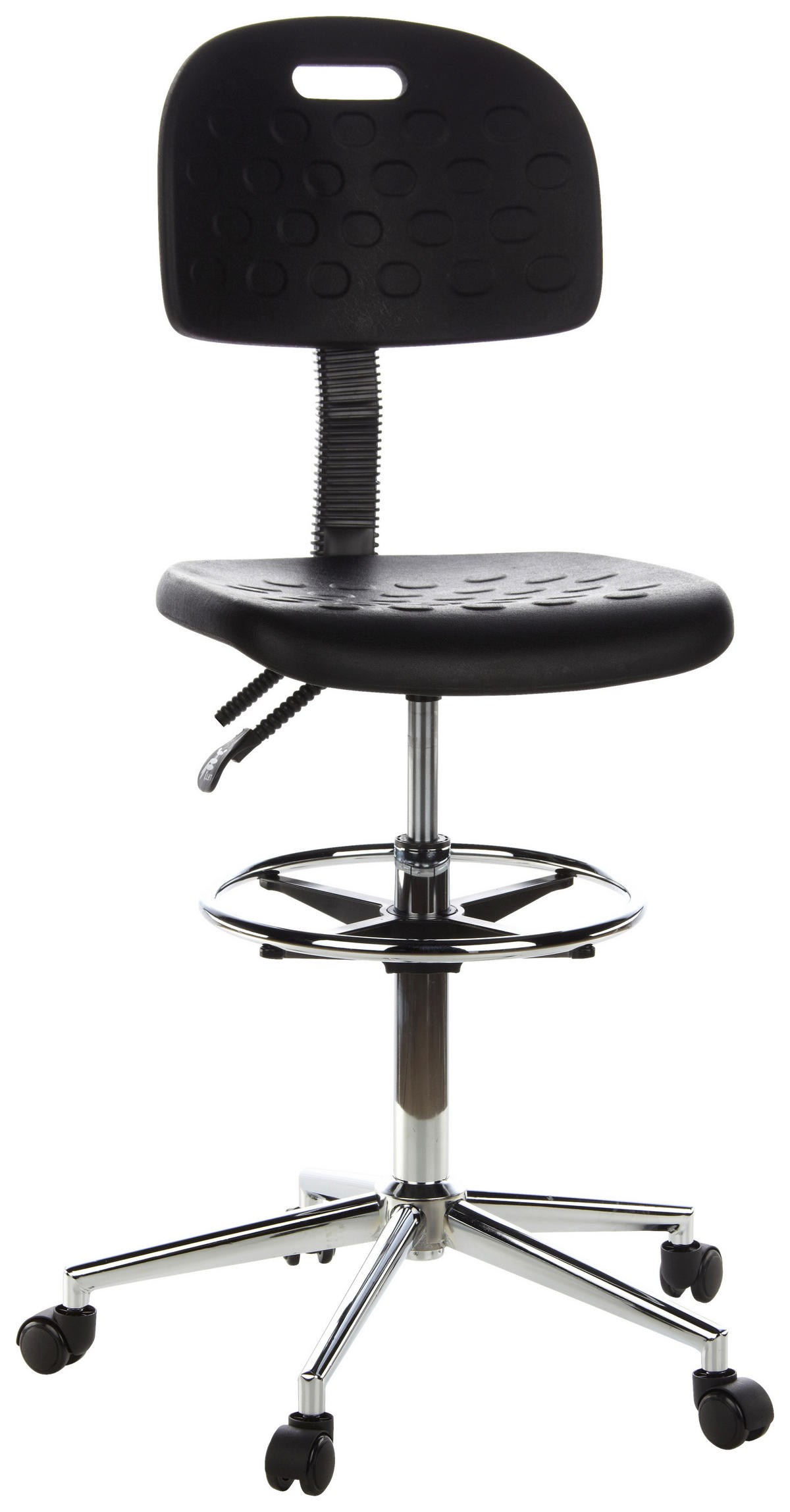 BÜROHOCKER Schwarz, Chromfarben  - Chromfarben/Schwarz, MODERN, Kunststoff/Metall (45/132/41cm) - MID.YOU