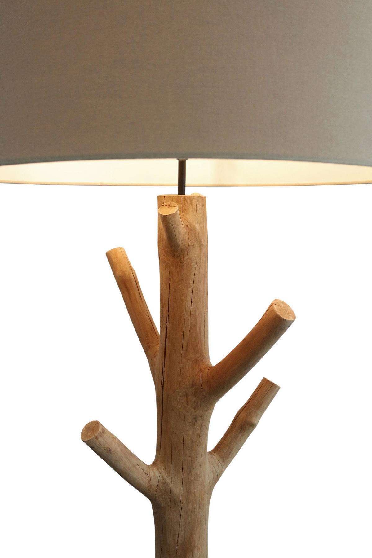 STEHLEUCHTE  30/175/30 cm   - Schwarz/Naturfarben, Design, Holz/Textil (30/175/30cm) - P & B