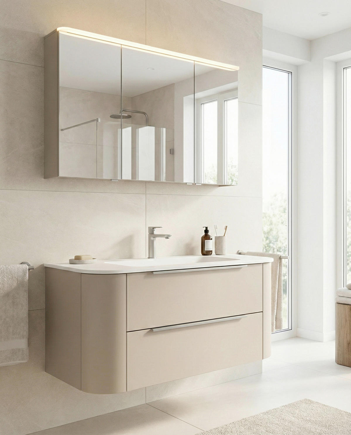 ELEMENT S OGLEDALOM  kašmir  - kašmir, Konvencionalno, staklo/drvni materijal (100cm) - Novel