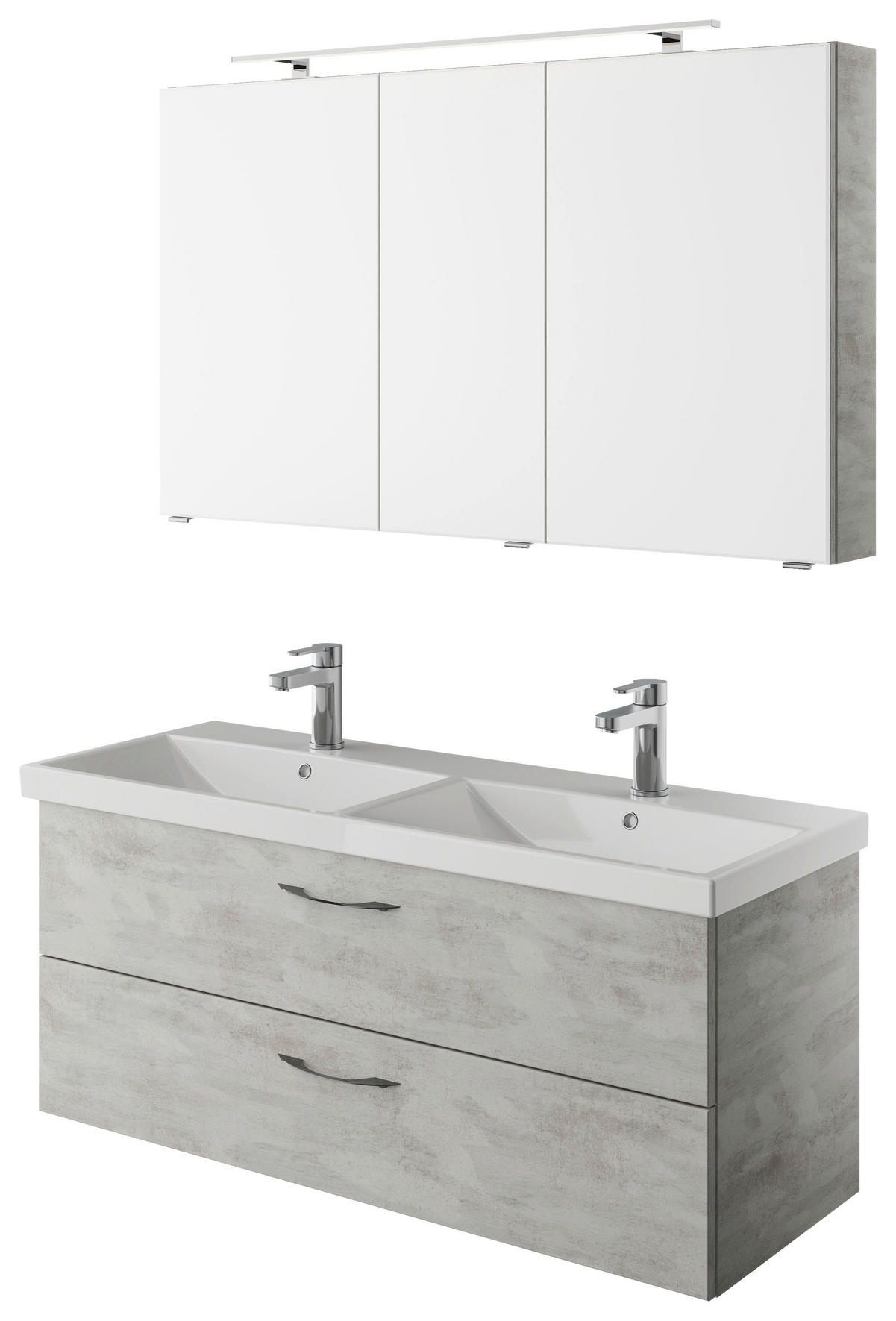 BADEZIMMER  in 120 cm  - Weiß/Grau, KONVENTIONELL, Holzwerkstoff (120cm) - Pelipal