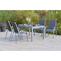 GARTENSET 5-teilig Aluminium 5-teilig  - Anthrazit/Silberfarben, MODERN, Textil/Metall - Gardenson