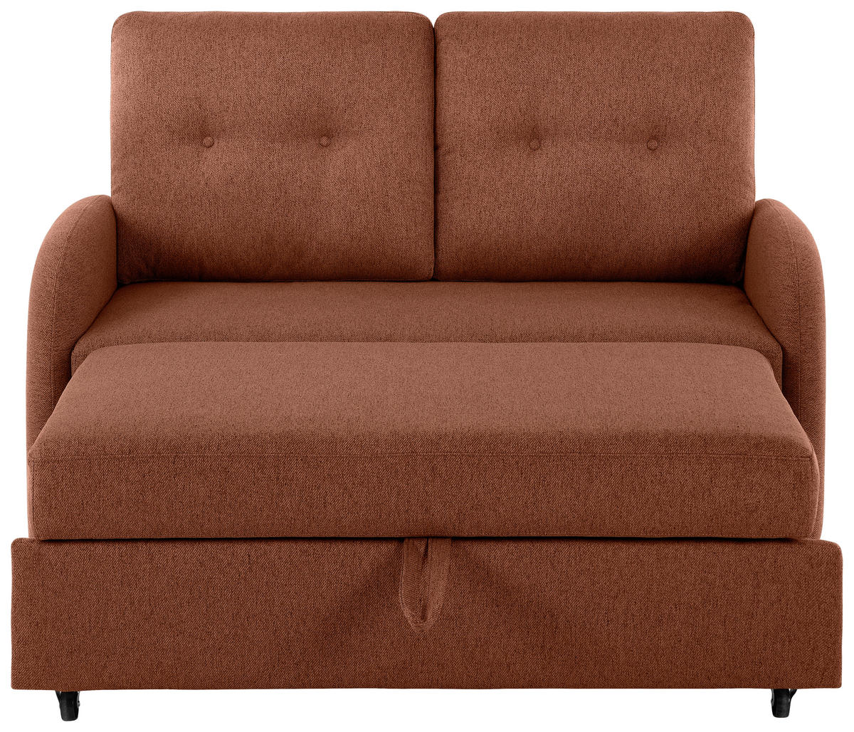 SCHLAFSOFA in Textil Rostfarben  - Rostfarben/Schwarz, Design, Kunststoff/Textil (140/94/95cm) - Livetastic