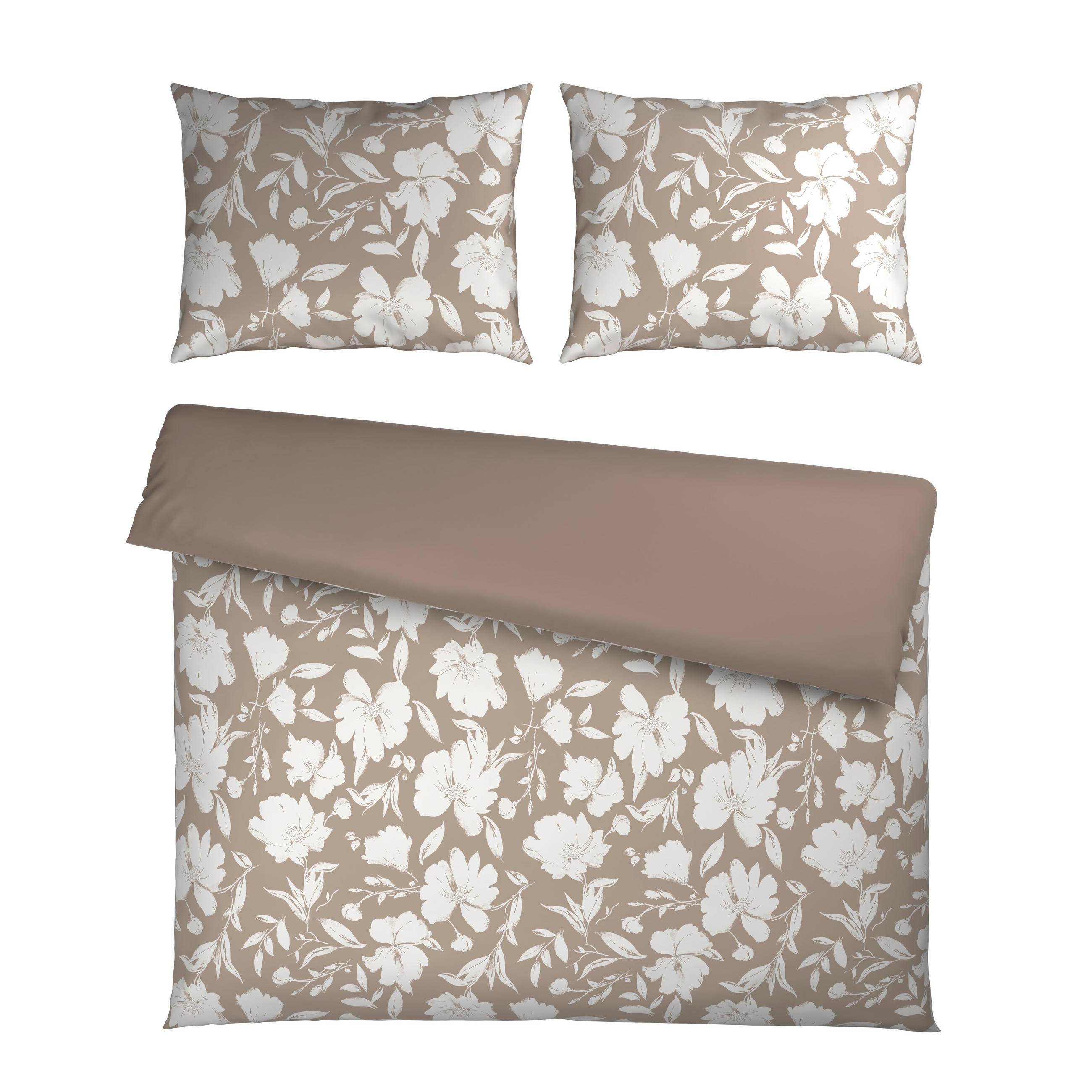 POSTELJINA SA DVA LICA Mavie 200/200 cm saten sivobraon  - sivobraon, Konvencionalno, tekstil (200/200cm) - Novel