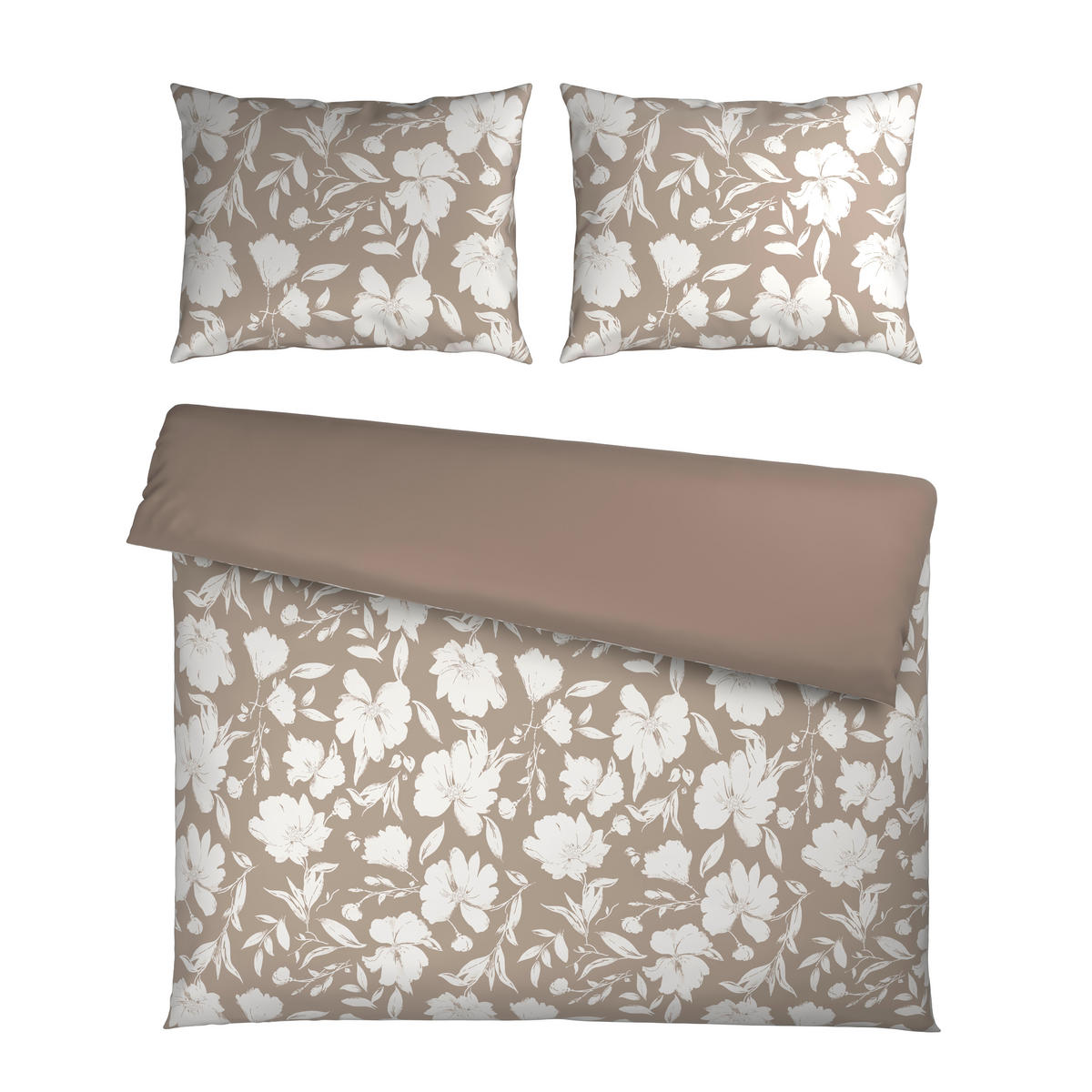 POSTELJINA SA DVA LICA Mavie 200/200 cm saten sivobraon  - sivobraon, Konvencionalno, tekstil (200/200cm) - Novel