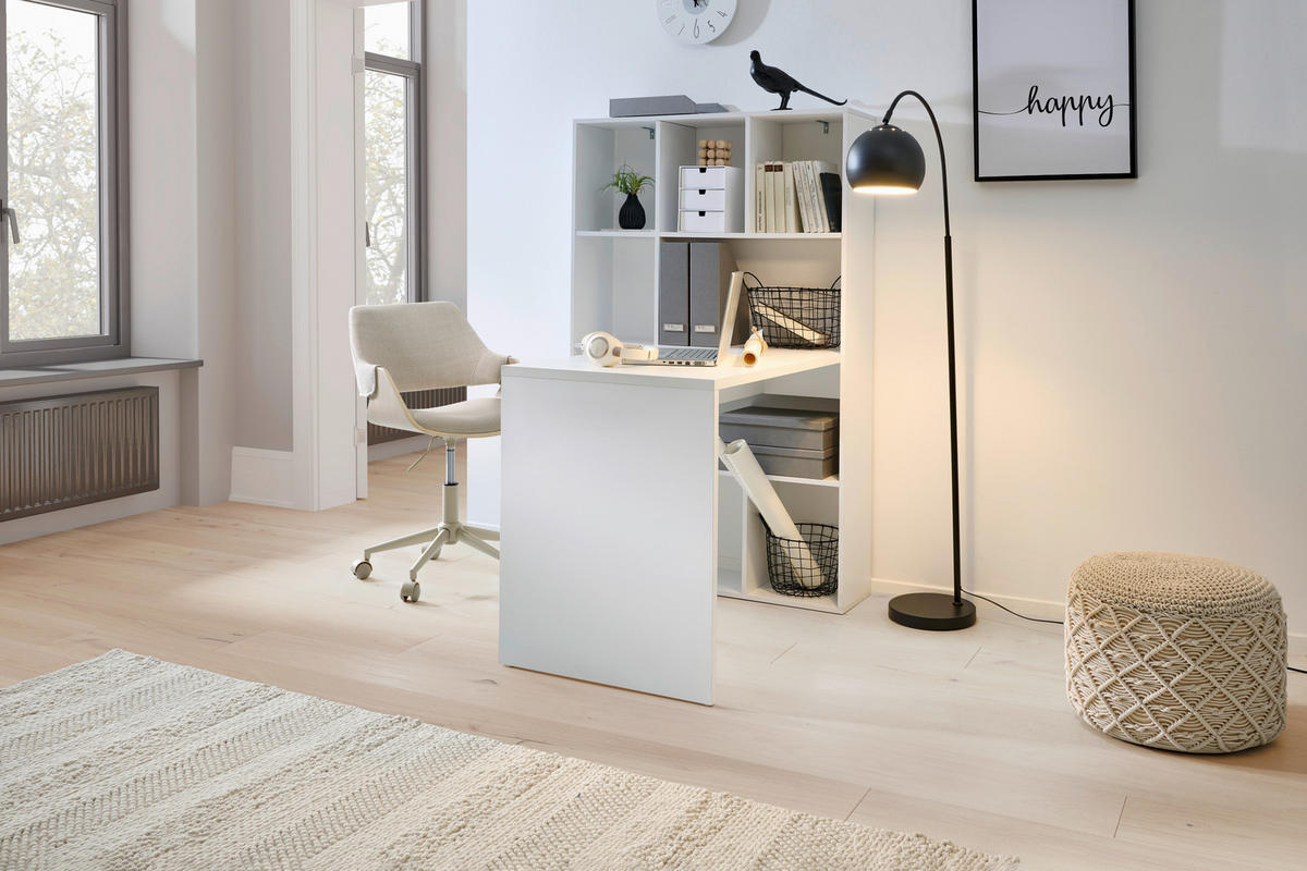 SCHREIBTISCHKOMBINATION Weiß  - Weiß, MODERN, Holzwerkstoff (110/149/94cm) - MID.YOU