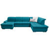 SOFFA i flatväv petrol  - petrol/silver, Design, metall/textil (145/342/208cm) - Livetastic