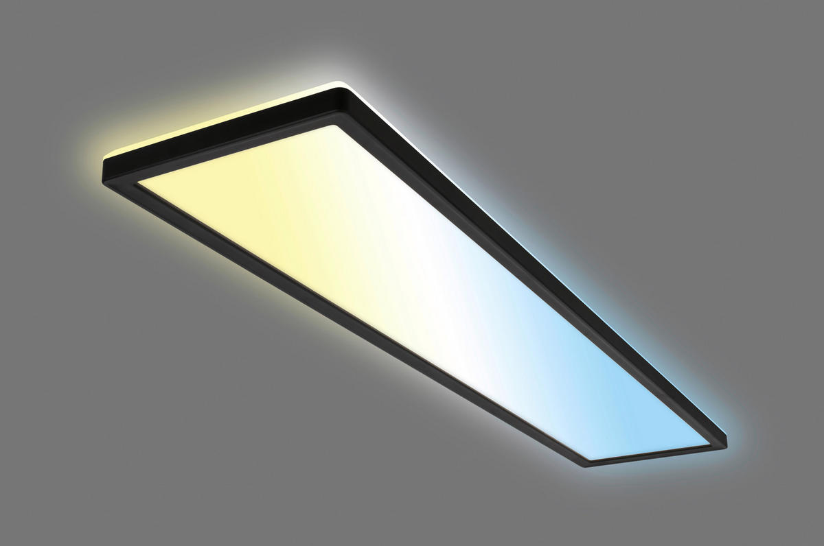 LED-PANEEL Slim 98/20/3 cm   - Schwarz, Design, Kunststoff (98/20/3cm)