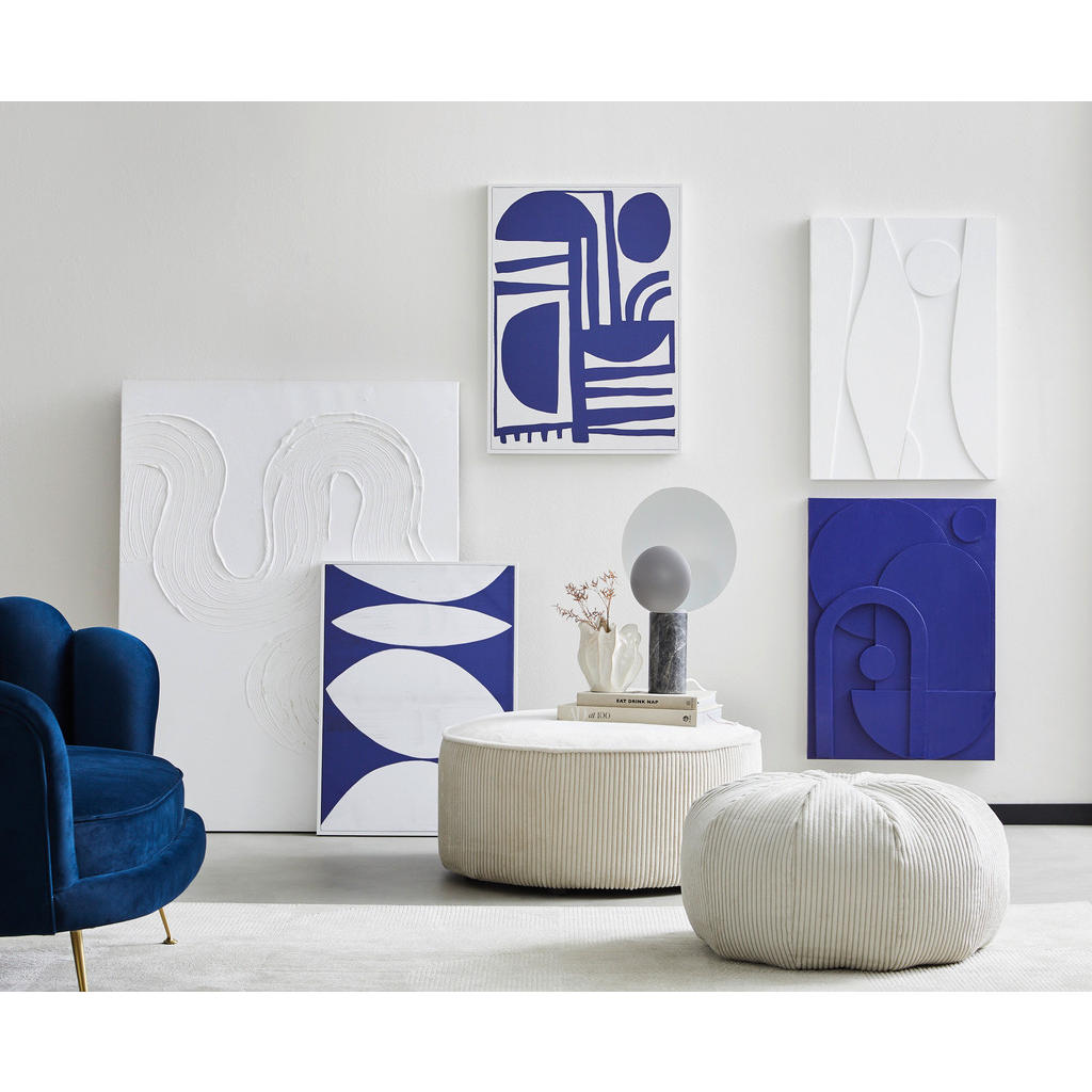 Thumbnail - Monee Bild, Blau, Holz, Kunststoff, Textil, Kiefer, vollmassiv, rechteckig, 50x70 cm, 3D-Effekt, Bilder und Zubehör, Wan...