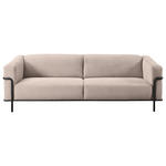 3-SITZER-SOFA in Cord Taupe  - Taupe/Schwarz, Design, Textil/Metall (236/67/96cm) - Johann Jakob