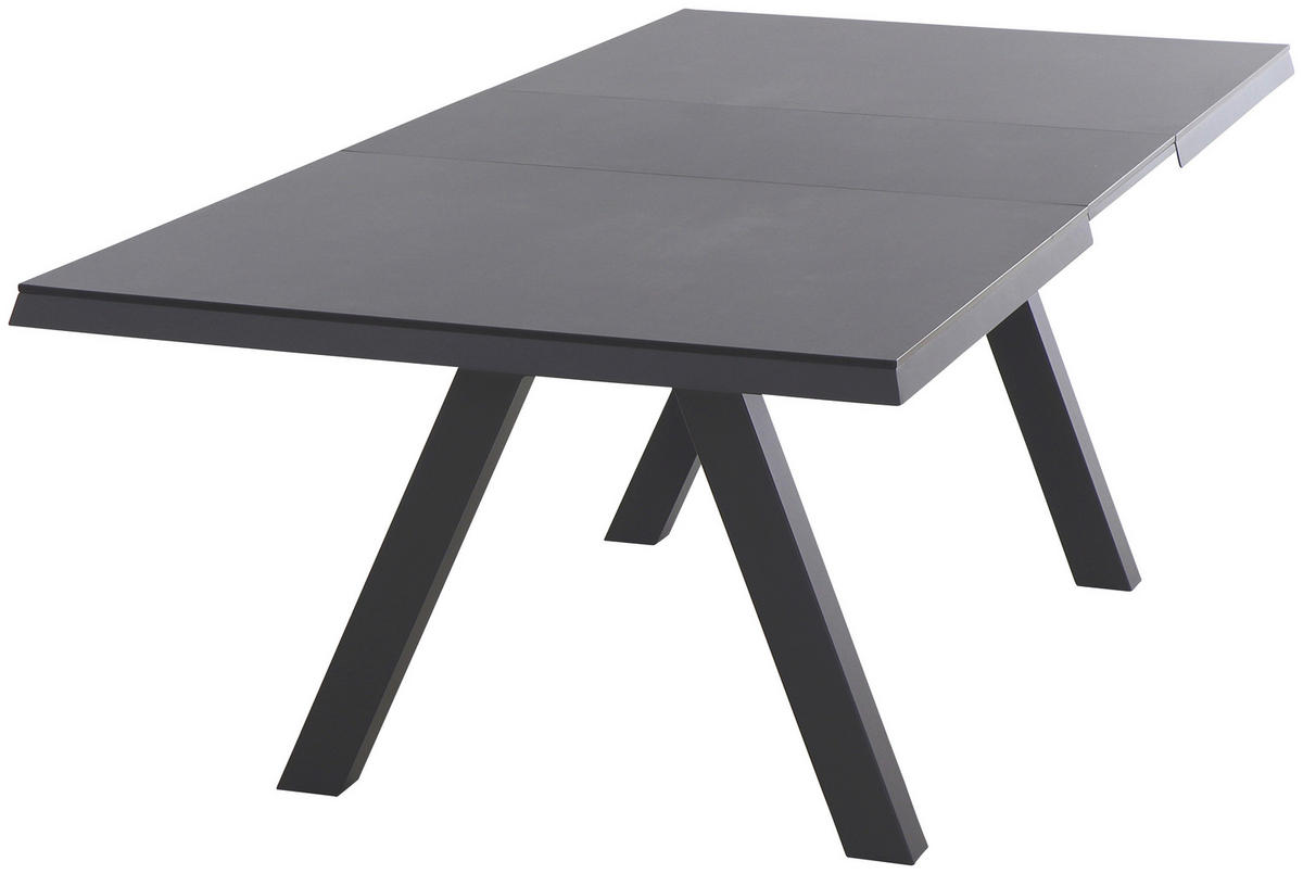 GARTENTISCH 200-260/100/77 cm Metall rechteckig  - Anthrazit/Titanfarben, Basics, Kunststoff/Metall (200-260/100/77cm) - Siena Garden