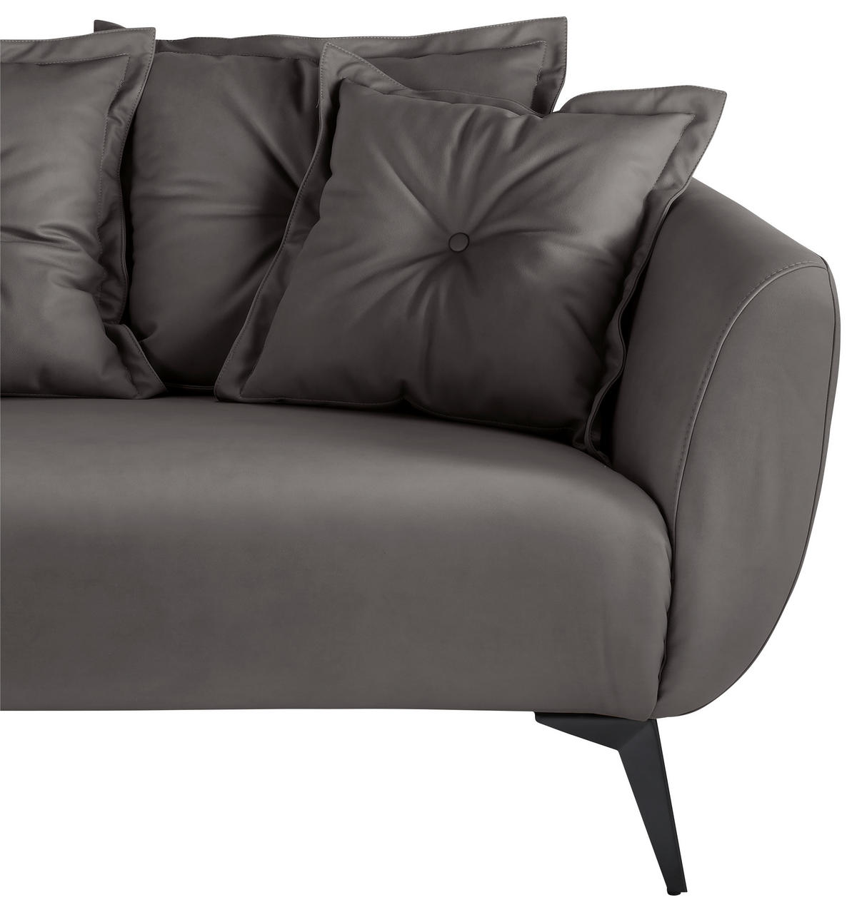 ECKSOFA Anthrazit Lederlook  - Anthrazit/Schwarz, MODERN, Textil/Metall (162/277cm) - Livetastic