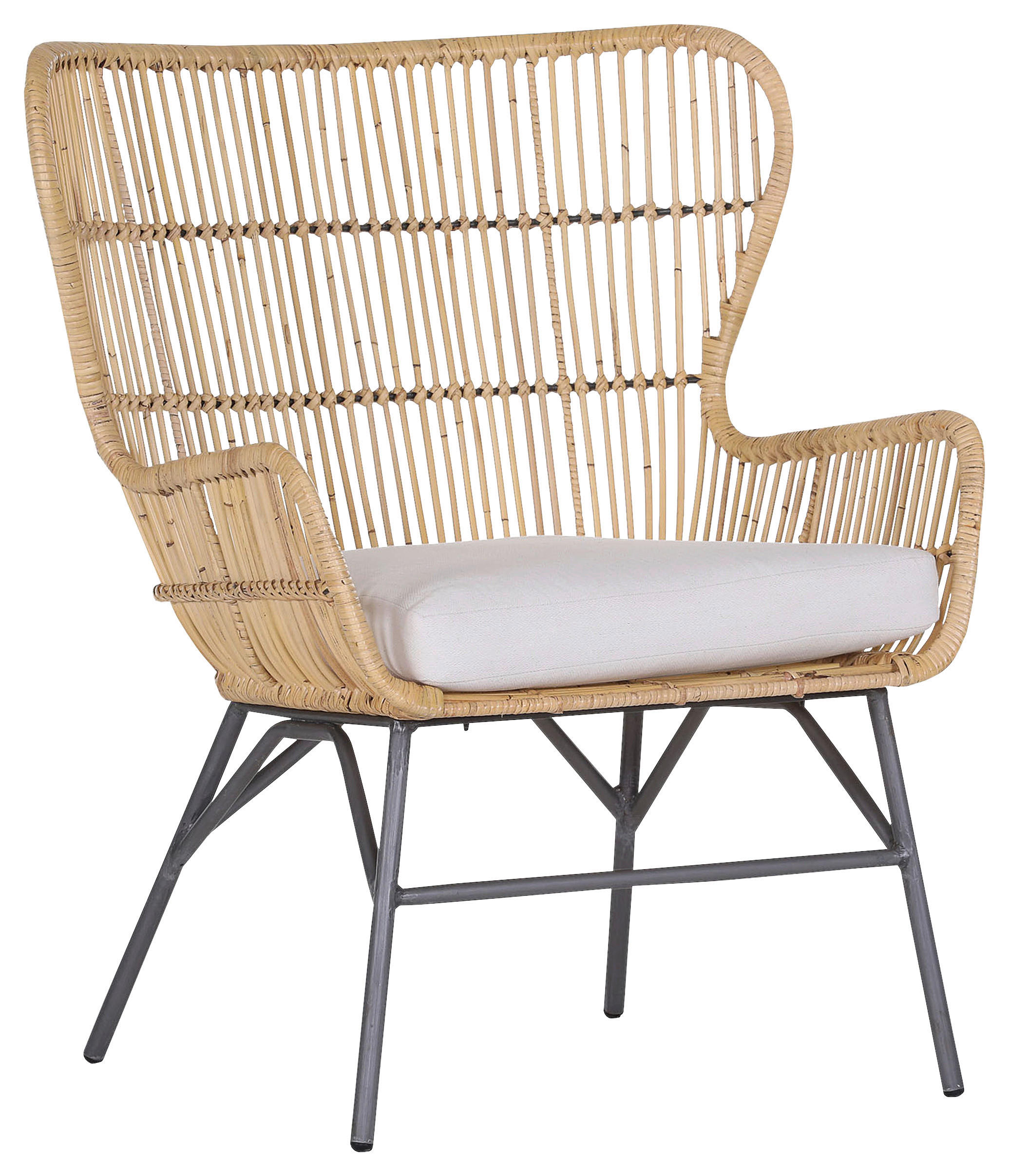 OHRENSESSEL Beachclub Webstoff Naturfarben, Schwarz, Weiß  - Schwarz/Naturfarben, LIFESTYLE, Holz/Textil (74/87/64cm) - Landscape