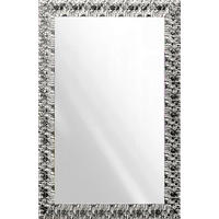 STENSKO OGLEDALO, 70/110/2 cm steklo  - srebrne barve/bela, Design, steklo/les (70/110/2cm) - Ti'me