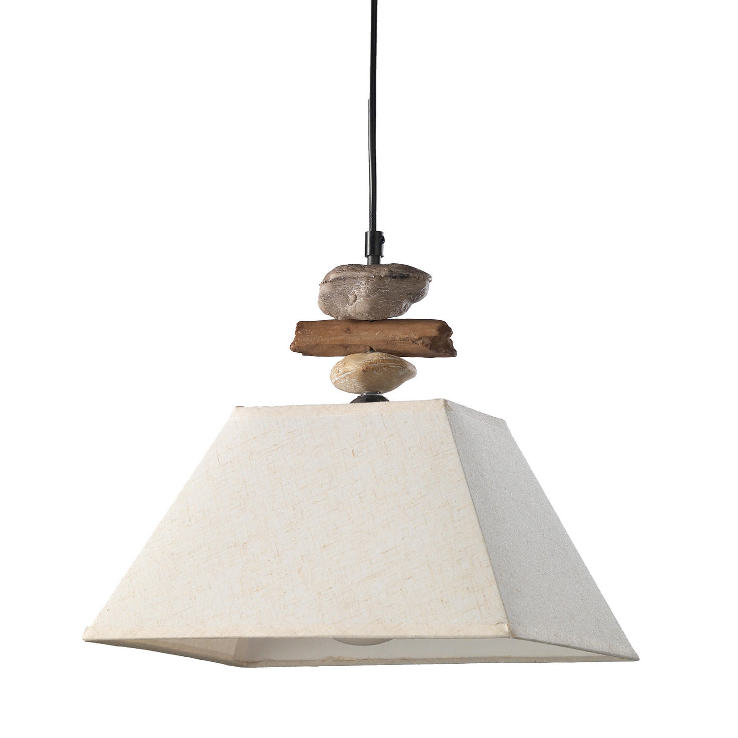 HÄNGELEUCHTE 30/25/110 cm   - Weiß, Natur, Textil/Stein (30/25/110cm)