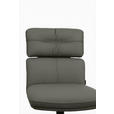 STUHL Echtleder Schwarz, Dunkelgrau  - Dunkelgrau/Schwarz, Design, Leder/Metall (50/92/64,5cm) - Dieter Knoll
