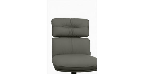 STUHL Echtleder Schwarz, Dunkelgrau  - Dunkelgrau/Schwarz, Design, Leder/Metall (50/92/64,5cm) - Dieter Knoll