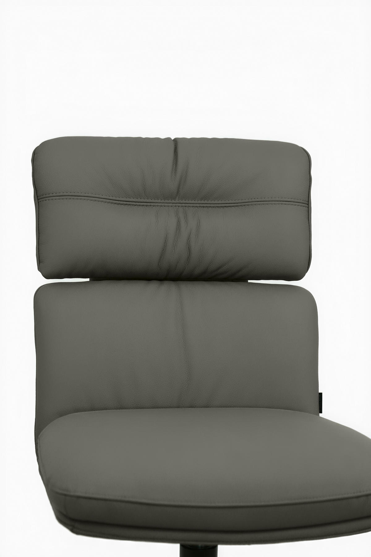 STUHL Echtleder Schwarz, Dunkelgrau  - Dunkelgrau/Schwarz, Design, Leder/Metall (50/92/64,5cm) - Dieter Knoll